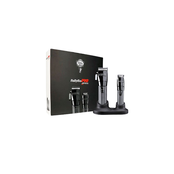 [FX8705E] BABYLISS PRO METAL CLIPPER/ TRIMMER COMBO SET- GUNSTEEL COLOR PLATA