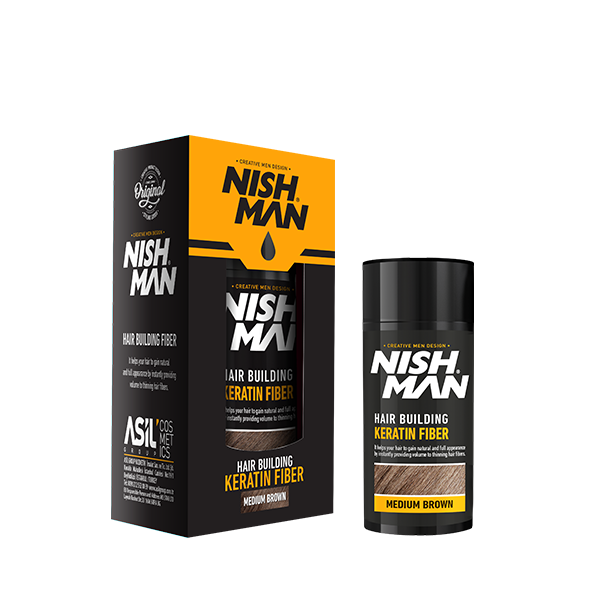 NISHMAN FIBRA CAPILAR CON KERATINA CASTAÑO MEDIO 21 gr