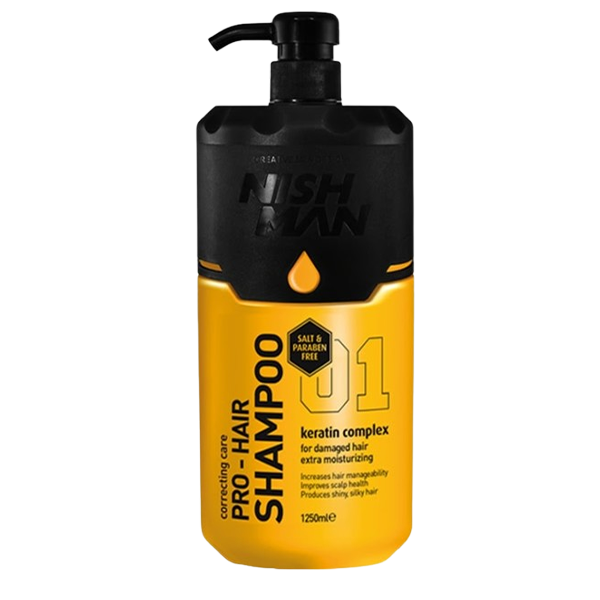NISHMAN SHAMPOO LIBRE DE SAL Y PARABENOS KERATIN 01 1250 ml
