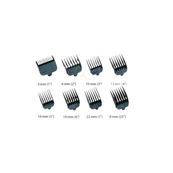 [03170-517] WAHL  PACK DE 8 PEINE DE PLASTICO WAHL TAPER 1-8:3/6/10/13/16/19/22/25 mm