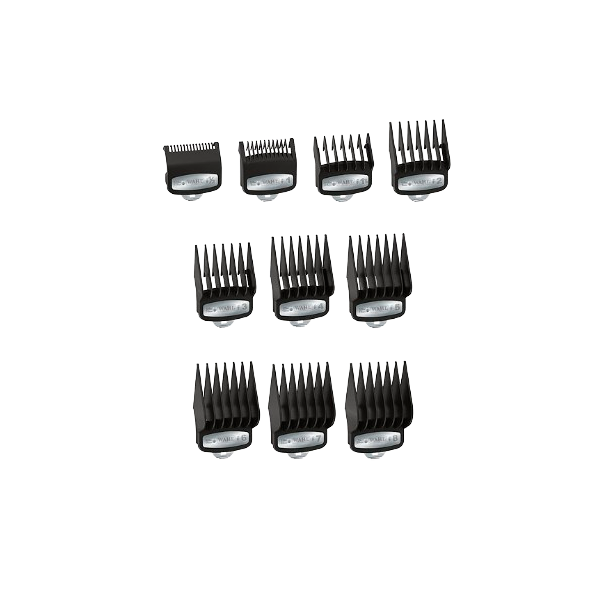 [03421-100] WAHL  SET DE 10 PEINES  PREMIUM COMPATIBLE CON WAHL TAPER 1/2-10: 1,5/3/4,5/6/10/13/16/19/22/25 mm
